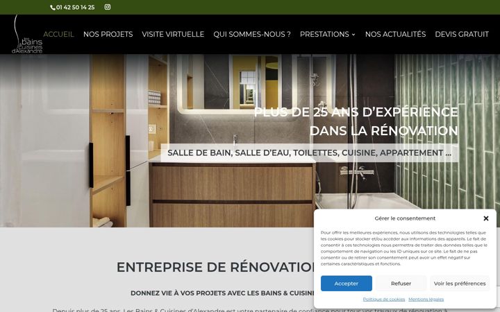 Screenshot of lesbainsdalexandre.fr