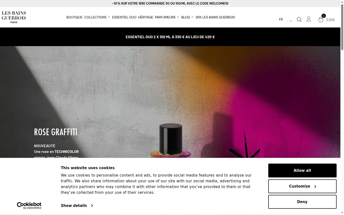 Screenshot des Einwilligungsbanners vor jeglicher Interaktion