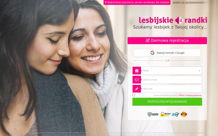 Screenshot of lesbijskie-randki.com