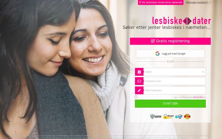 Screenshot of lesbiske-dater.com