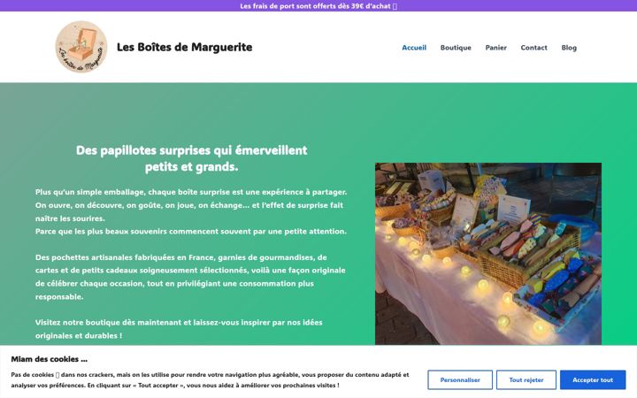 Screenshot of lesboitesdemarguerite.fr