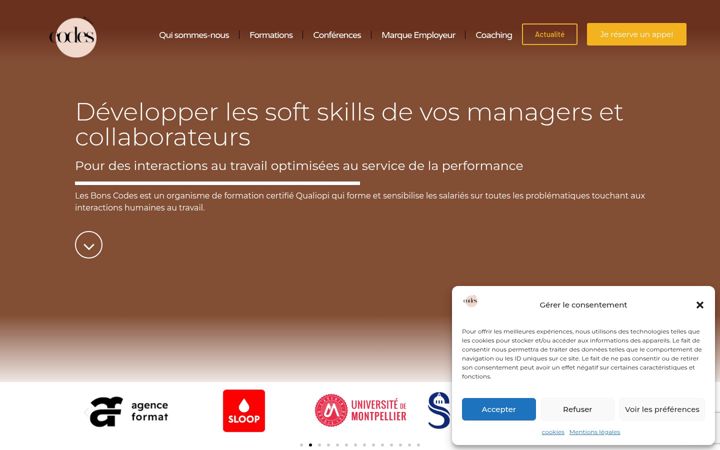 Screenshot of lesbonscodes.fr