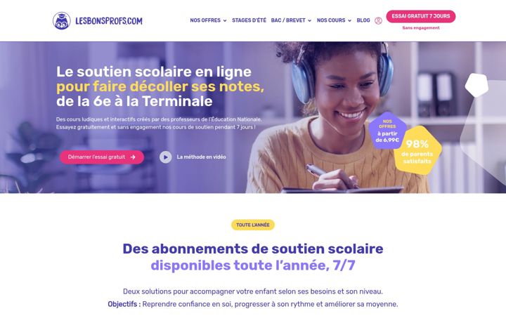 Screenshot of lesbonsprofs.com