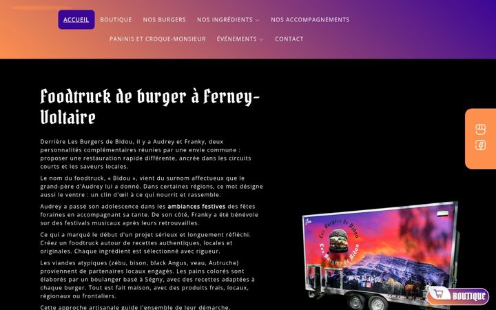 Screenshot of lesburgersdebidou.fr