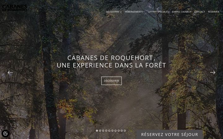 Screenshot of lescabanesderoquehort.fr
