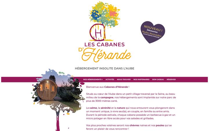 Screenshot of lescabanesdherande.fr