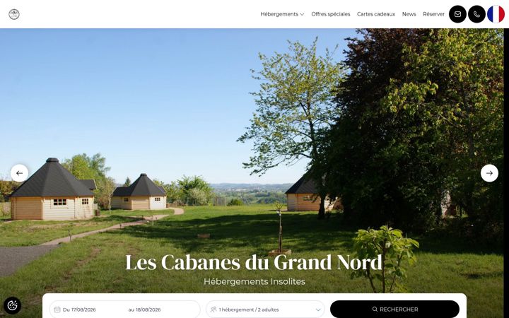 Screenshot of lescabanesdugrandnord.com