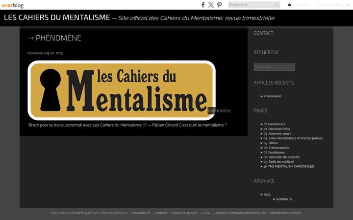 Screenshot of lescahiersdumentalisme.fr