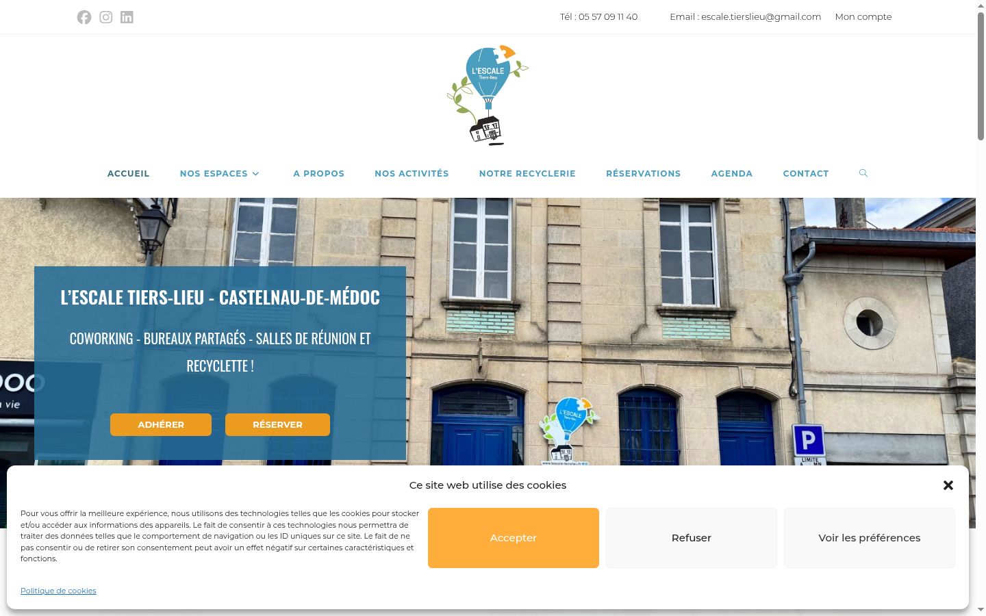 Screenshot del banner di consenso mostrato prima di qualsiasi interazione