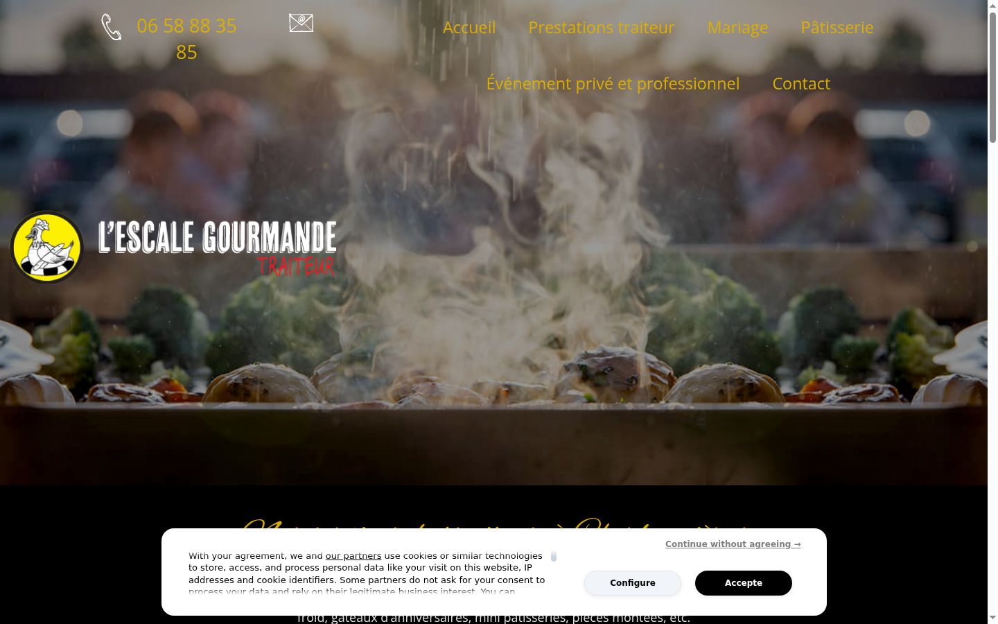 Screenshot del banner di consenso mostrato prima di qualsiasi interazione
