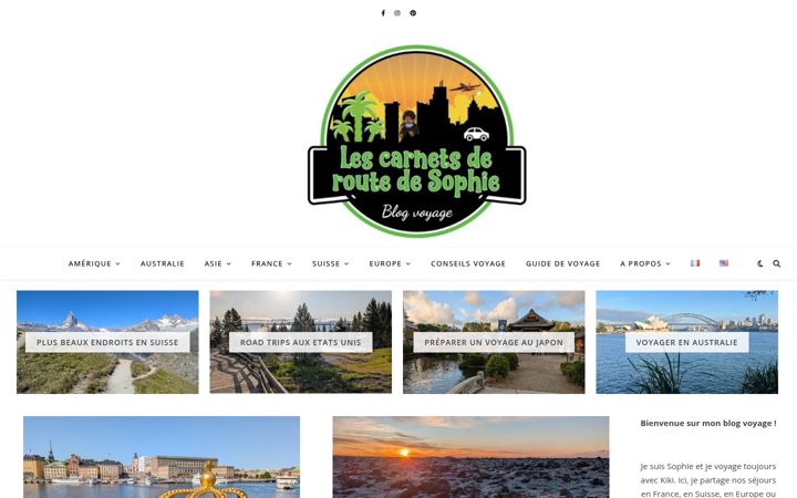 Screenshot of lescarnetsderoutedesophie.com