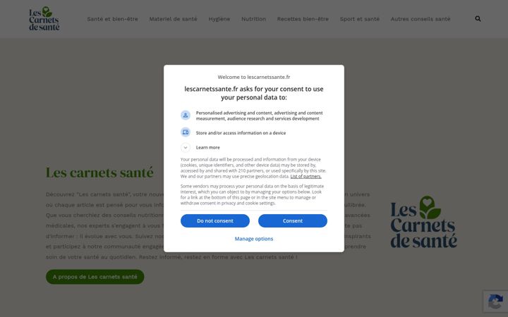 Screenshot of lescarnetssante.fr