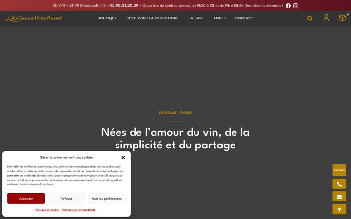 Screenshot of lescavesduvieuxpressoir.com