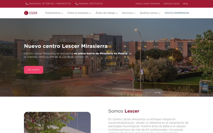 Screenshot stránky lescer.es