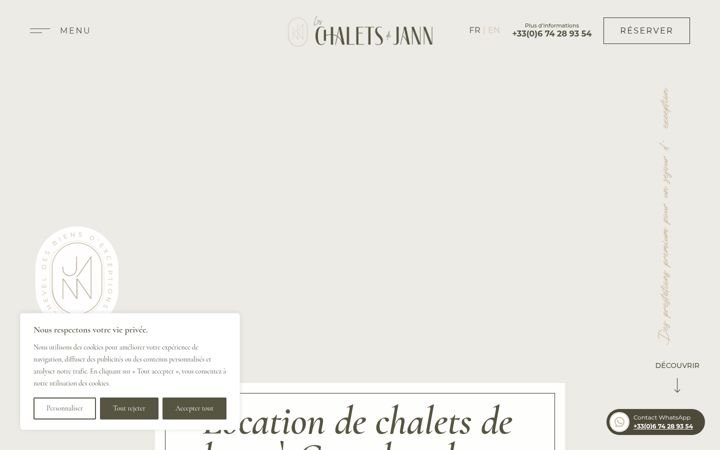 Screenshot of leschaletsdejann.fr