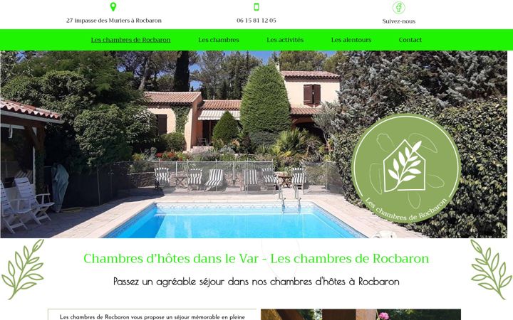 Screenshot of leschambresderocbaron.fr