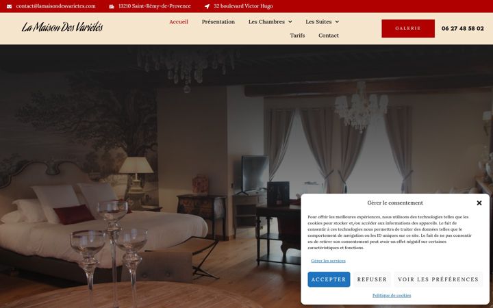Screenshot of leschambresdesvarietes.com