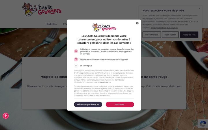 Screenshot of leschatsgourmets.com
