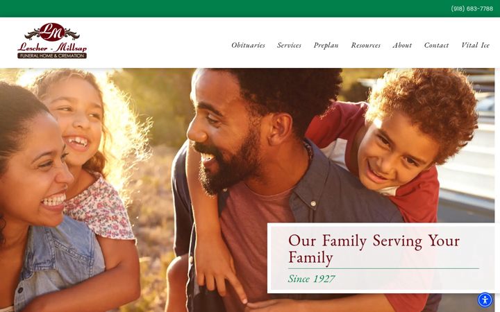 Screenshot of lescher-millsapfuneralhome.com