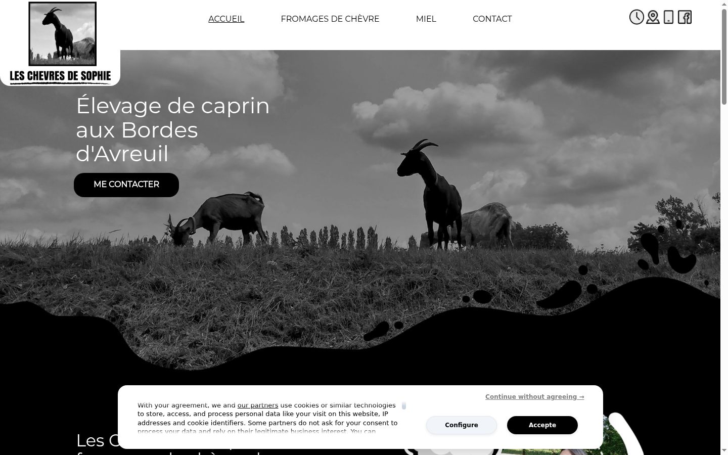 Captura de ecrã do banner de consentimento apresentado antes de qualquer interação