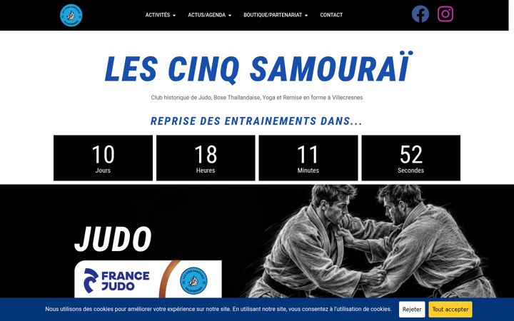 Screenshot of lescinqsamourai.fr