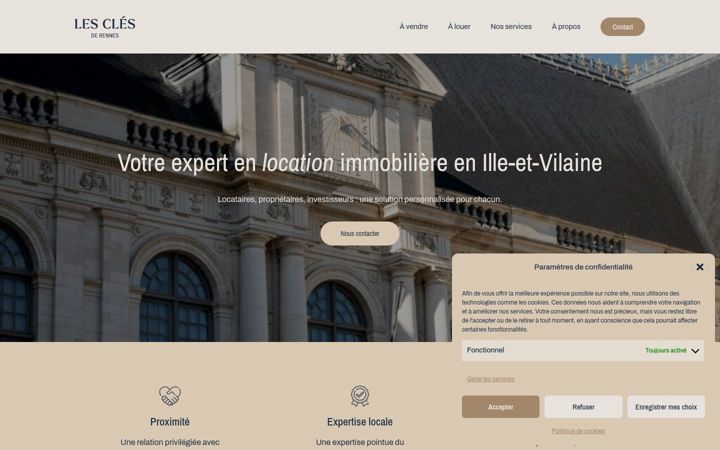 Screenshot of lesclesderennes.fr