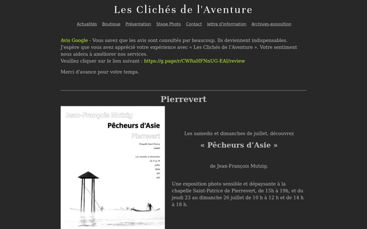 Screenshot of lesclichesdelaventure.com