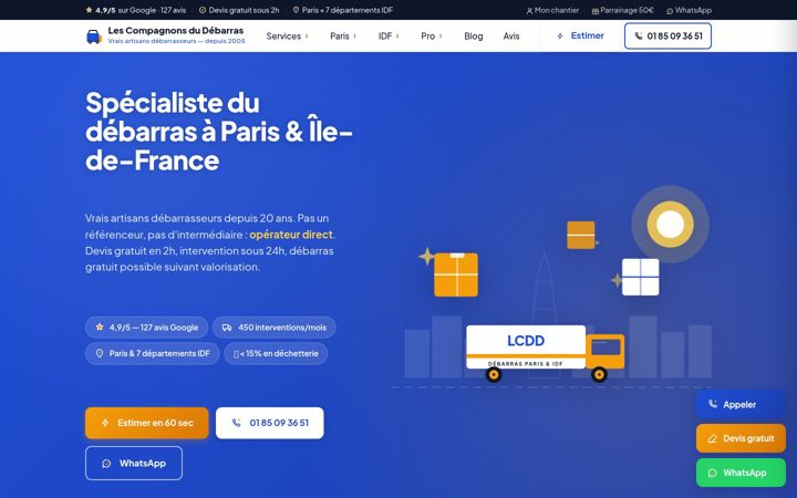 Screenshot of lescompagnonsdudebarras.com