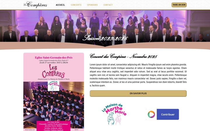 Screenshot of lescomperes.org