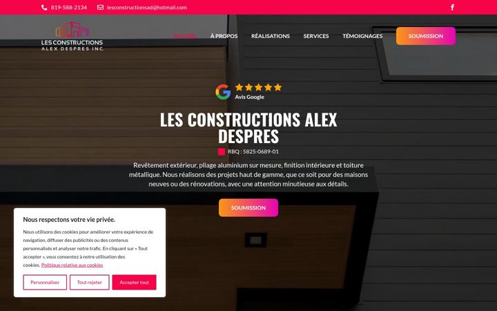 Screenshot of lesconstructionsad.com