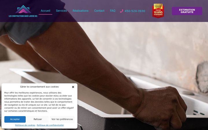 Screenshot of lesconstructionsdavidlarose.com