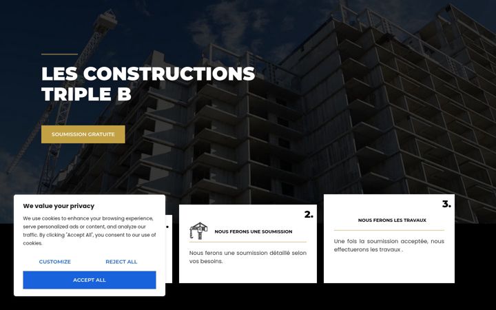 Screenshot of lesconstructionstripleb.com