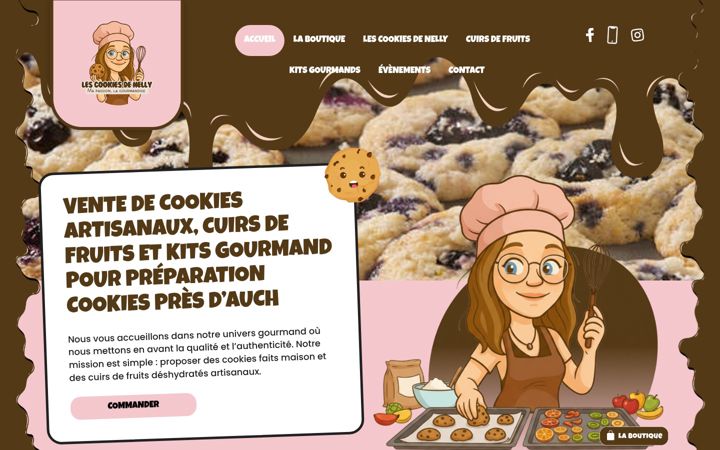 Screenshot of lescookiesdenelly.fr