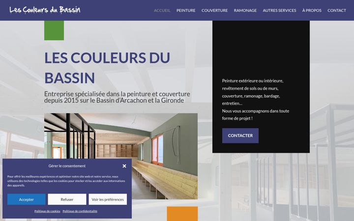Screenshot of lescouleursdubassin.com
