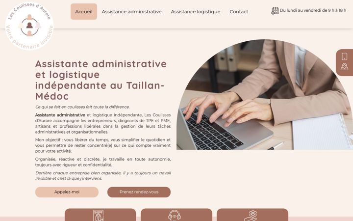 Screenshot of lescoulissesdaurore.fr