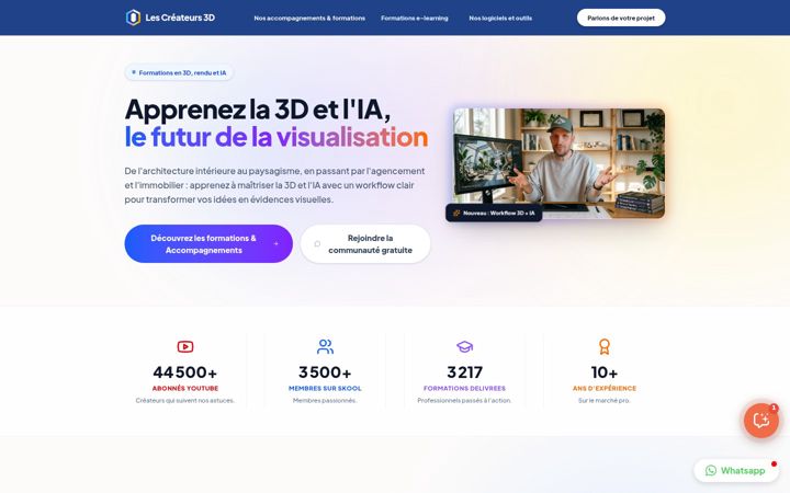 Screenshot of lescreateurs3d.com