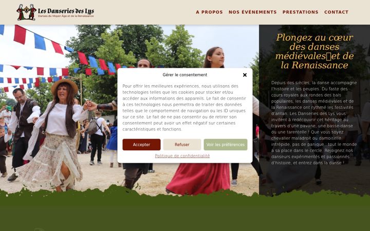 Screenshot of lesdanseriesdeslys.fr