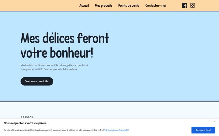 Screenshot of lesdelicesdesophie.ca