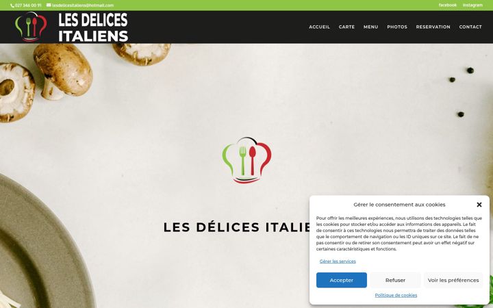 Screenshot of lesdelicesitaliens.ch