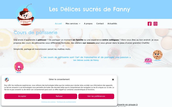 Screenshot of lesdelicessucresdefanny.com