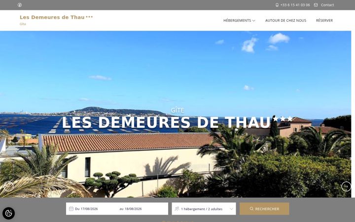 Screenshot of lesdemeuresdethau.com