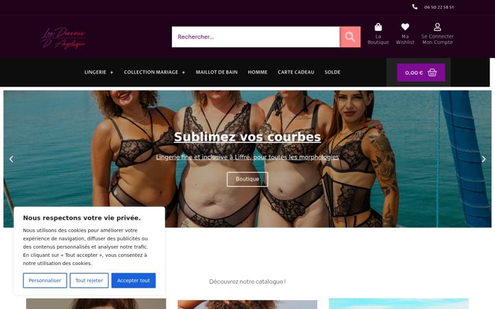 Screenshot of lesdessousdangelique.com
