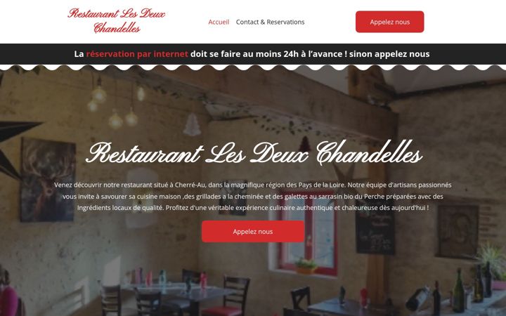 Screenshot of lesdeuxchandelles.fr