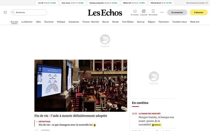 Screenshot του lesechos.fr