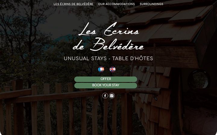 Screenshot of lesecrinsdebelvedere.com