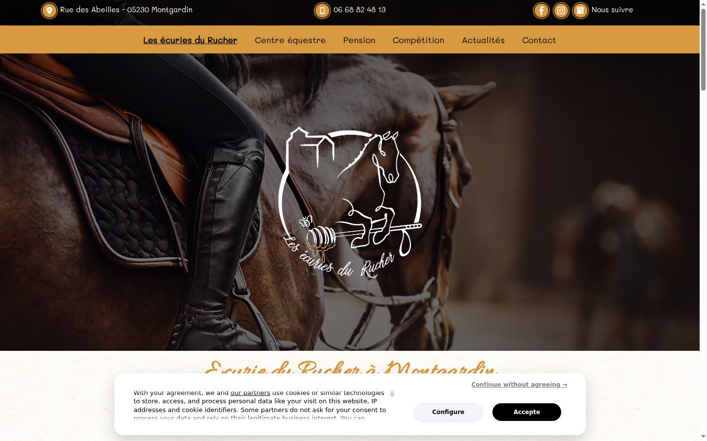 Screenshot del banner di consenso mostrato prima di qualsiasi interazione