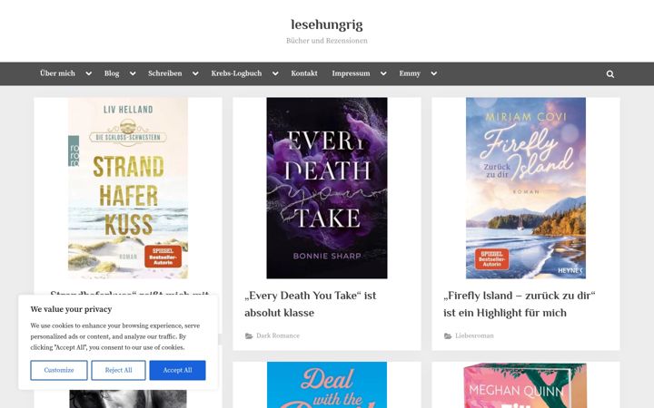 Screenshot of lesehungrig.de