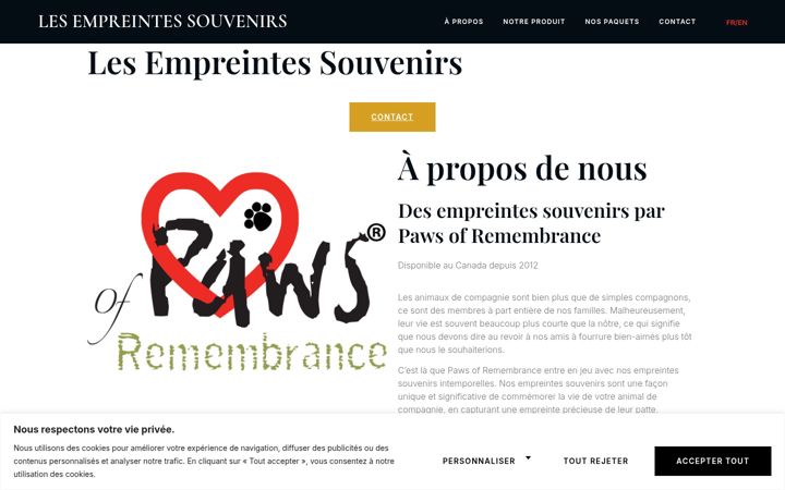 Screenshot of lesempreintessouvenirs.ca