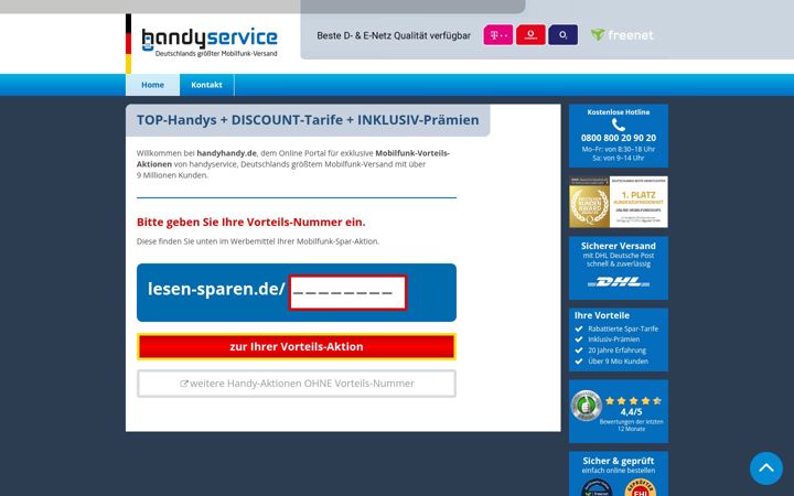 Screenshot of lesen-sparen.de