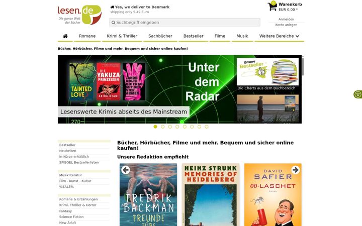Zrzut ekranu lesen.de